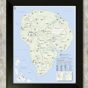 Jurassic-Nationalpark Karte 16 x 20 Poster (Isla Nublar)