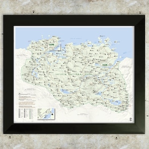 Cartel de estilo 16 x 20 Parque de Nacional de mapa de skyrim