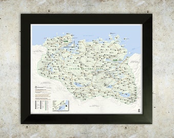Skyrim Map National Park Style 16x20 Poster