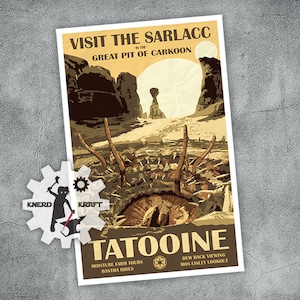 Star Wars - Tatooine Travel Poster - Visit the Sarlacc - 11x17