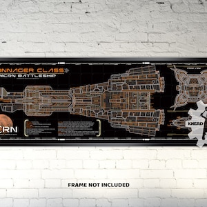 Expanse - Donnager Class MCRN Battleship Schematic - 36x11.75