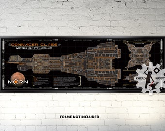 Expanse - Donnager Class MCRN Battleship Schematic - 36x11.75