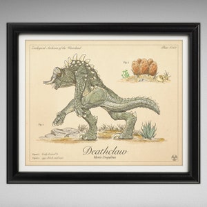 Ilustración científica de Fallout de estilo vintage de Deathclaw (8 x 10 o 16 x 20 pulgadas)