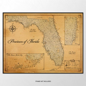 Provincias de Florida - Fantasy Map - 18x24 pulgadas