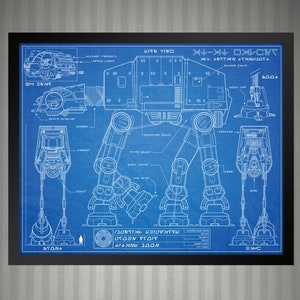 Star Wars AT-AT Transport - Blueprint Style Print - 8x10