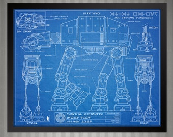 Star Wars AT-AT Transport - Blueprint Style Print - 8x10