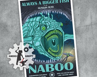 Star Wars - Naboo Travel Poster - Gungan Seas - 11x17