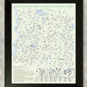 Fallout 76 Appalachian National Park Map Style Print 16x20 inches image 1