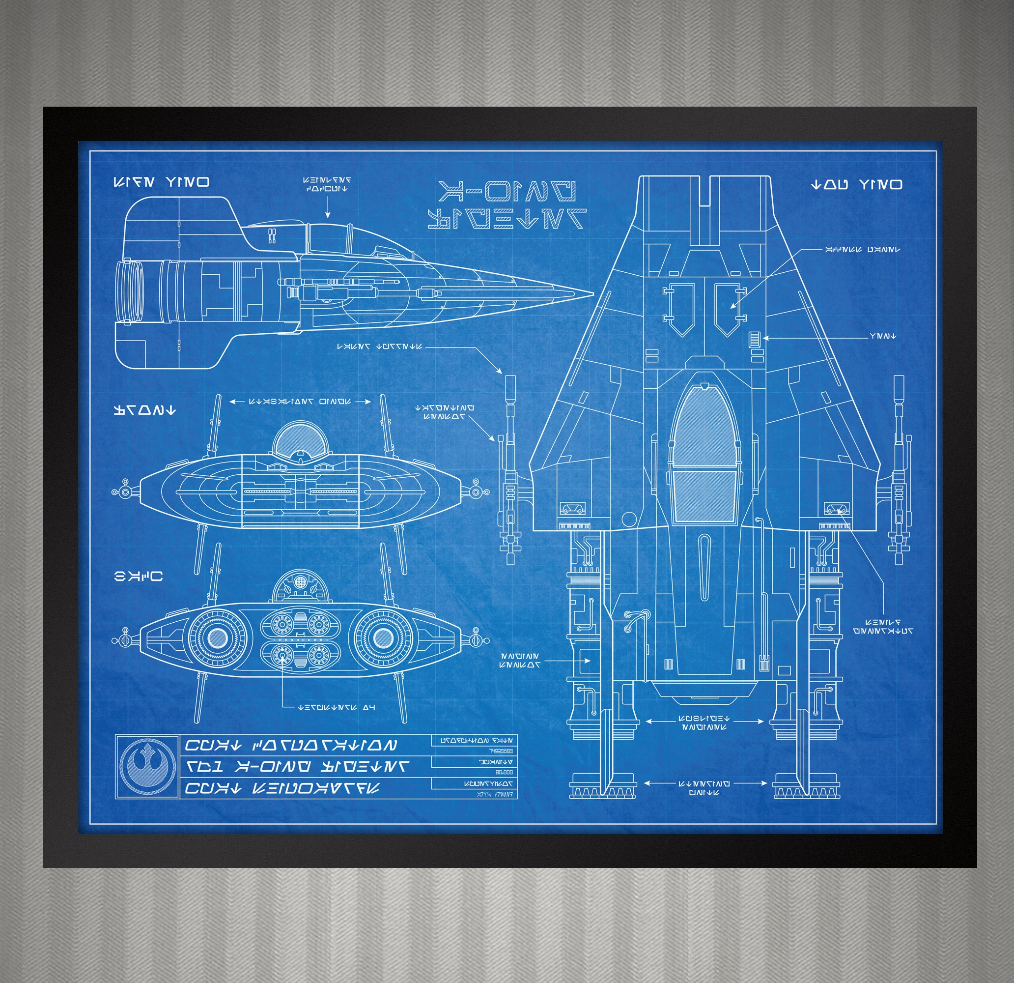 Star Wars A-wing Fighter - Blueprint Style Print - 8x10 - Etsy