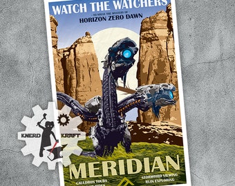 Horizon Zero Dawn - Meridian - Vintage Travel Poster - 11x17