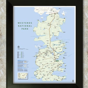 Westeros kaart Nationaal Park stijl 16 x 20 Poster