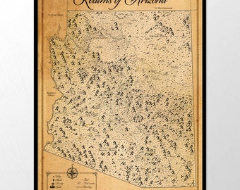 Realms of Arizona - Fantasy Map - 18x24 inches