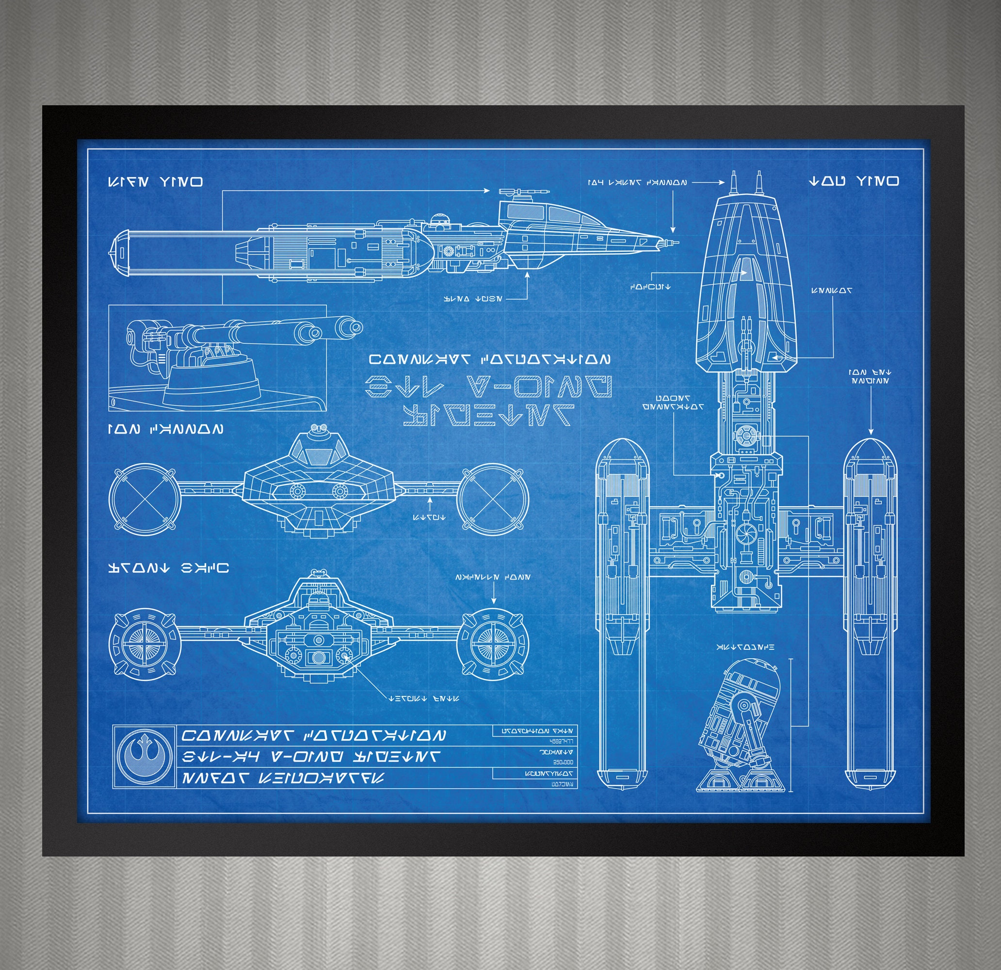 Star Wars Y-wing Bomber - Blueprint Style Print - 8x10 - Etsy