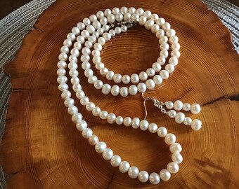 Long 33 Inch White Freshwater Pearl Necklace is a CLASSIC!