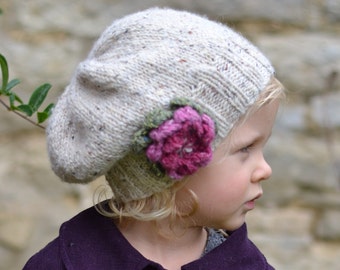 KNITTING PATTERN girls hats  'little petal' slouchy hat - baby to adult sizes