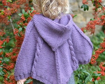 BABY KNITTING PATTERNS - poncho - cabled poncho - pdf instant download