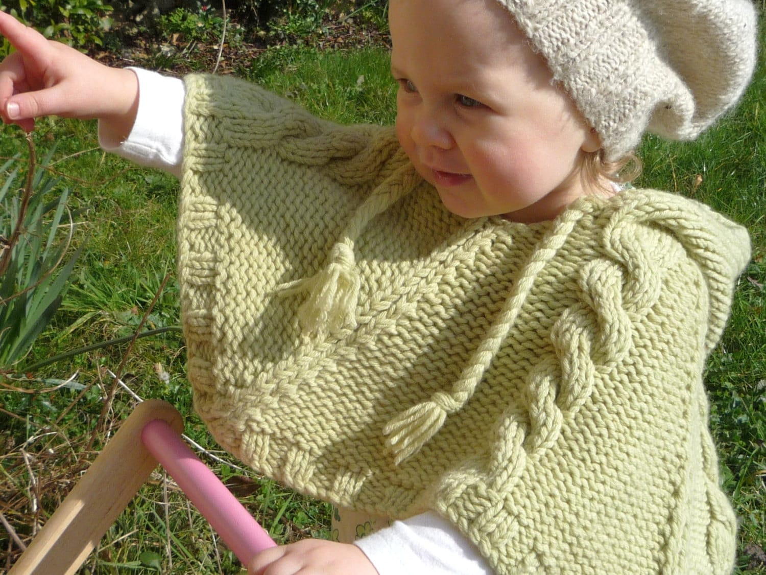 Poncho KNITTING PATTERNS for Babies Baby Poncho Cabled Poncho Pdf