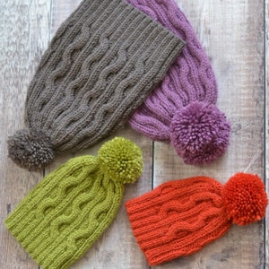 Bobble Hat knitting pattern &#39;Autumn&#39;
