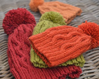 Bobble Hat knitting pattern 'Autumn'