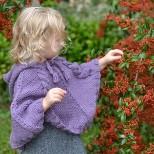 BABY KNITTING PATTERNS - baby poncho - cabled poncho - pdf instant download