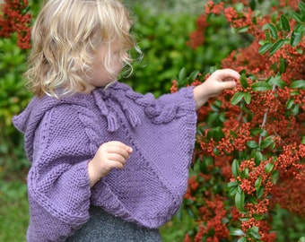 BABY KNITTING PATTERNS - baby poncho - cabled poncho - pdf instant download