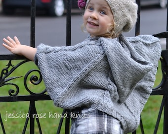 PONCHO pdf baby KNITTING PATTERNS - newborn to 3 years - cabled poncho