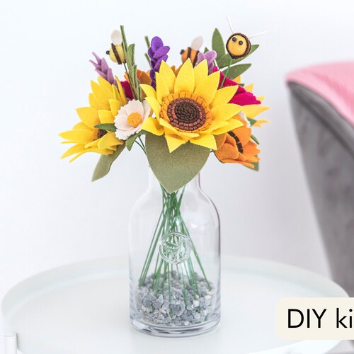 Felt Flower Craft Kit DIY Felt Flowers Wild Meadow Flower Etsy