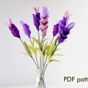 Pdf-download: zelfstudie/patroon Franse lavendel vilt met sjablonen: leer hoe je vilten bloemen maakt