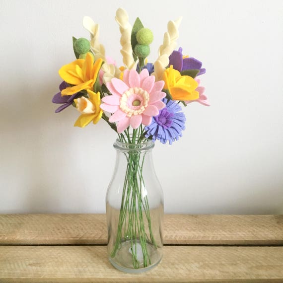 Pdf Tutorial Diy Felt Flowers Cottage Garden Bouquet No Etsy
