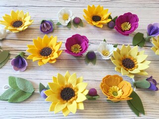 200 Fiori In Feltro Decorativi Misti 4 Cm – Feltro Rotondo Per Fai Da Te, Cucito, Artigianato, Decorazioni Matrimonio E Festa