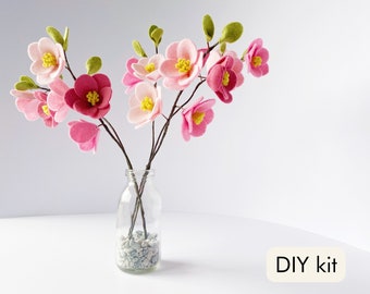 Felt flower craft kit: DIY Felt Flowers - Cherry Blossom Posy