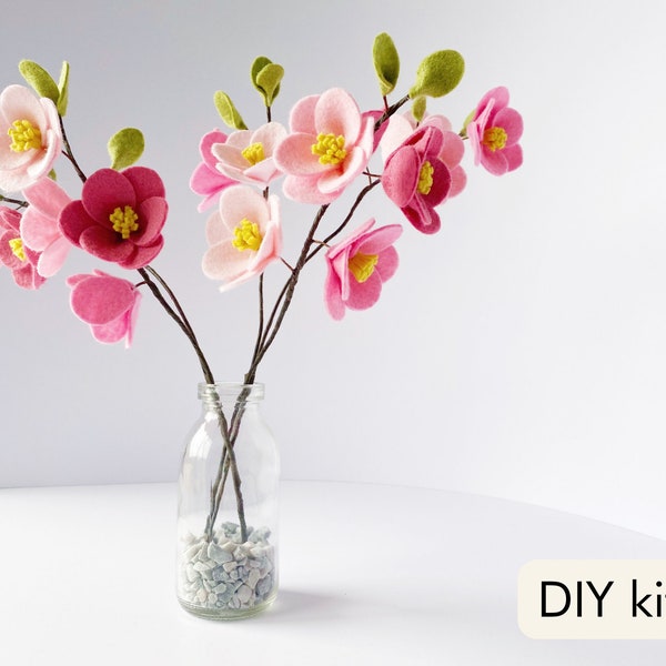 Felt flower craft kit: DIY Felt Flowers - Cherry Blossom Posy