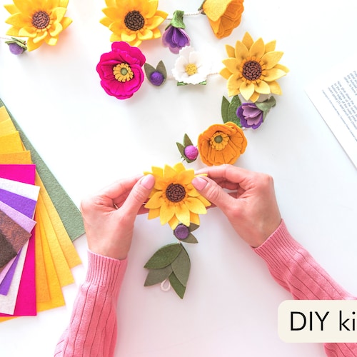 Felt Flower Craft Kit DIY Felt Flowers Wild Meadow Flower Etsy