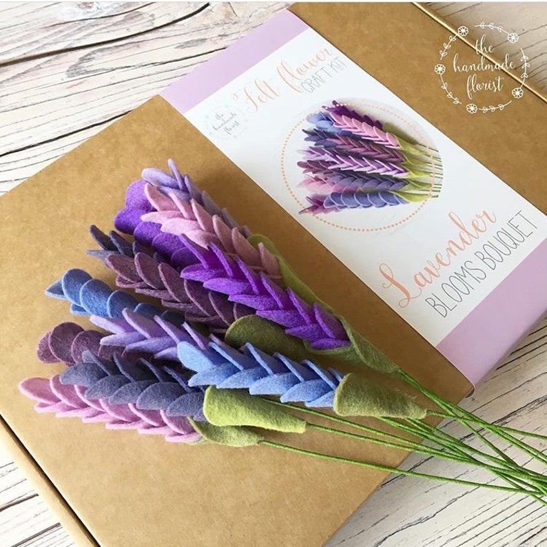 Felt Flower Craft Kit DIY Felt Flowers Lavender Blooms Etsy UK