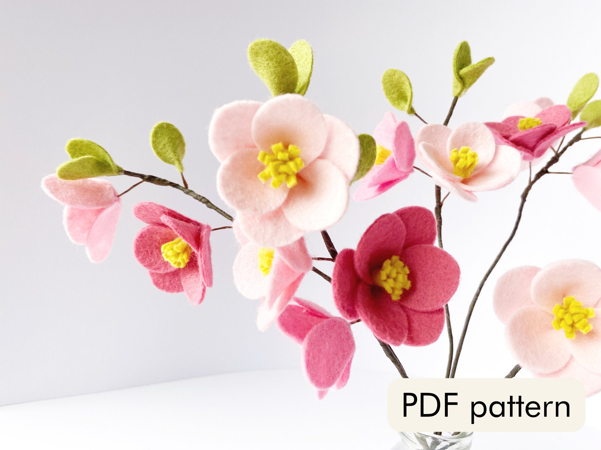 Felt Flower Pattern/tutorial PDF Download: DIY Felt Flowers