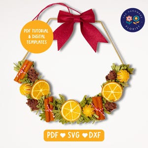 Tutorial de guirlanda de Natal de feltro 'Winter Spice' com modelos em PDF e arquivos SVG para Cricut Maker