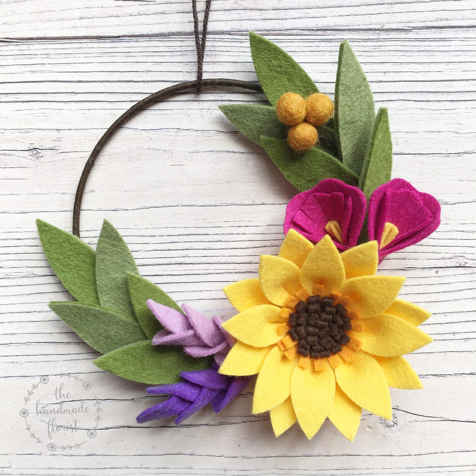 Felt Flower Craft Kit DIY Felt Flowers Sunshine Mini Wreath Etsy