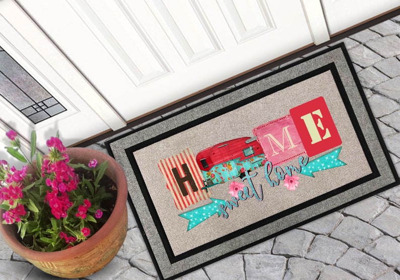 RV Doormat Christmas Gift Front Door Mat Welcome Mat Camper Door Mat Welcome Mat Home Sweet Home Doormat Welcome Door Mat