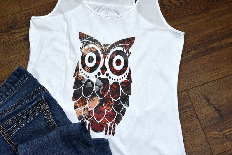 Custom Tank Womens Tank Top Summer Gather Back Tank Ladies Tank Trendy Tank Tattoo OWL Tank Top Plus Size Tank Summer Tank