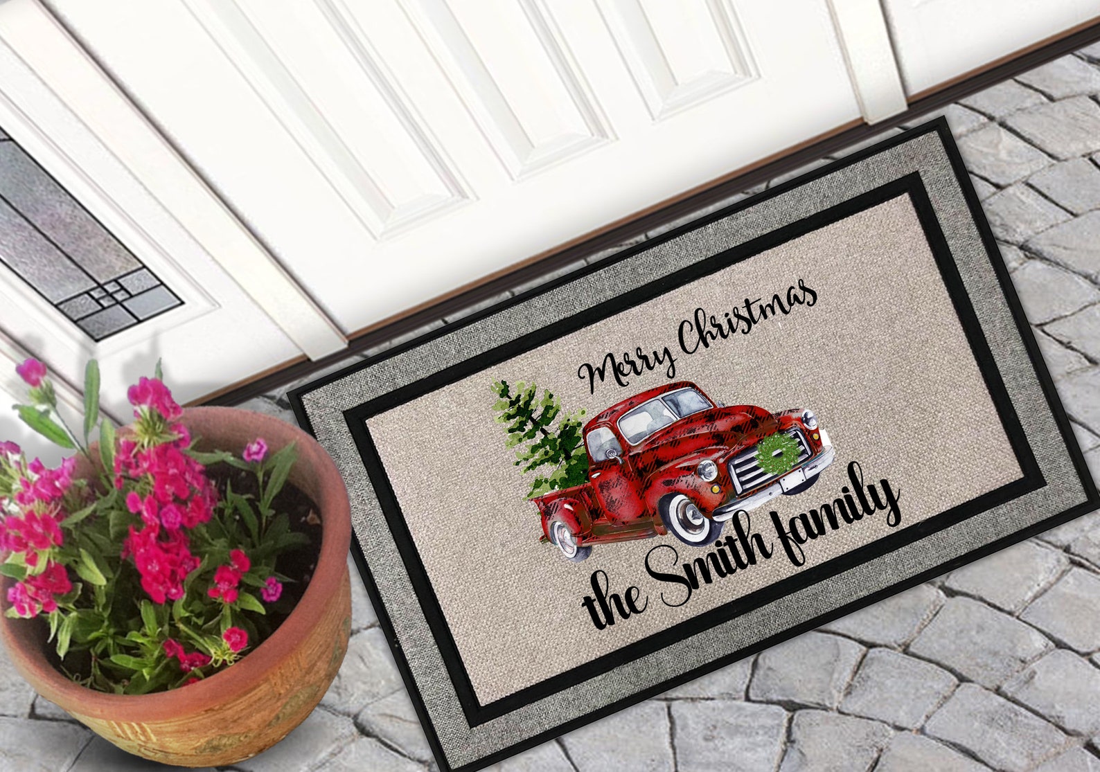 Christmas Doormat Mat Holiday Doormat Front Door Etsy