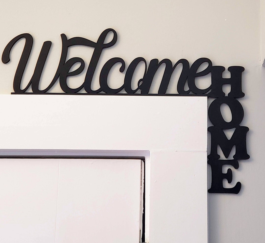 Welcome Sign Custom Door Trim Welcome Home Corner Door - Etsy