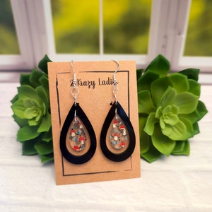 Acrylic Teardrop Mushroom Earrings  Cute Dangle Earrings  Gift for Her