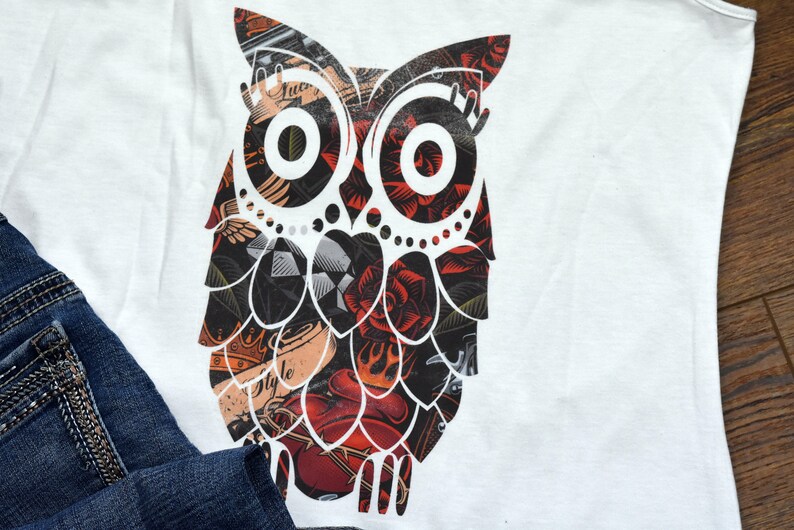 Custom Tank Womens Tank Top Summer Gather Back Tank Ladies Tank Trendy Tank Tattoo OWL Tank Top Plus Size Tank Summer Tank