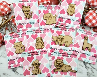Animal Pocket Hug Valentines: Non-Candy Kids Valentines - Set of 9