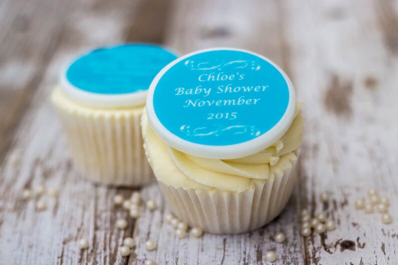 Baby Shower Cupcake Toppers. Cupcake Decorations. Edible Sugar Etsy