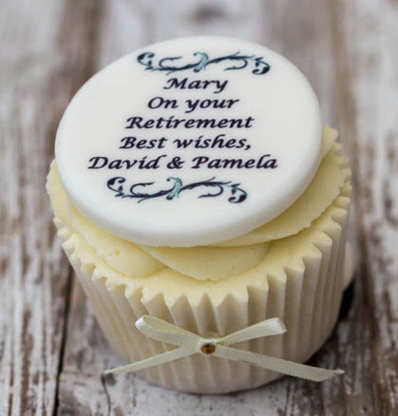 Retirement Cupcake Toppers. Cupcake Decorations. Edible Sugar Etsy UK