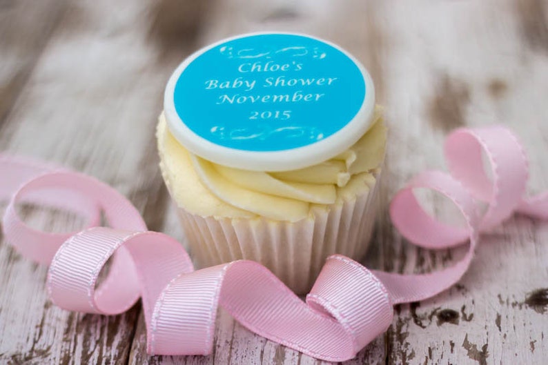 Baby Shower Cupcake Toppers. Cupcake Decorations. Edible Sugar Etsy