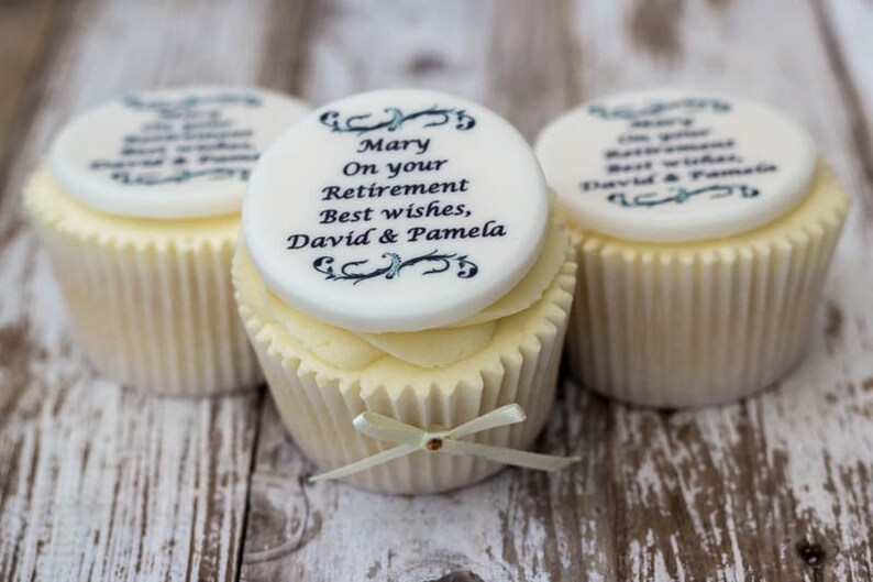 Retirement Cupcake Toppers. Cupcake Decorations. Edible Sugar Etsy UK