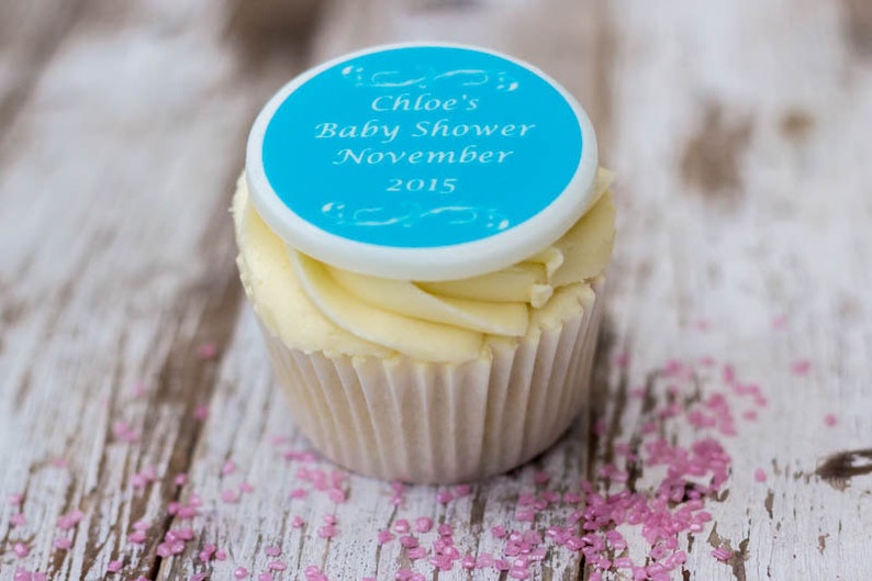 Baby Shower Cupcake Toppers. Cupcake Decorations. Edible Sugar Etsy