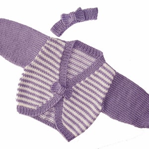 Baby and Toddler Bow Cardigan. PDF Knitting Pattern